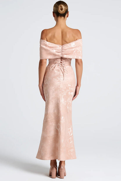 Langes Abendkleid | Schulterfrei mit Schleifendetail | Festlicher Schnitt