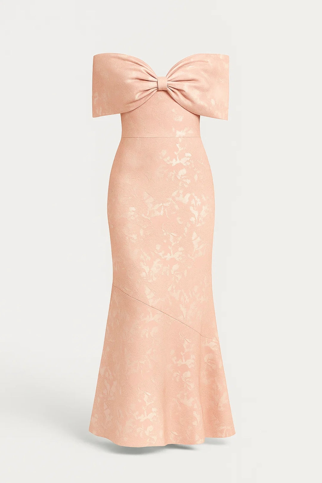 Langes Abendkleid | Schulterfrei mit Schleifendetail | Festlicher Schnitt