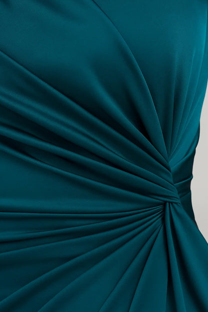 Langes Kleid | Asymmetrischer Schnitt mit Drapierung | Elegante Abendmode