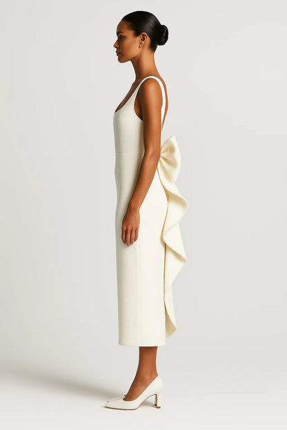 Langes Kleid | Figurbetont | Rückendetail mit Schleife