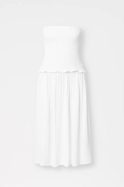 Langes Kleid | Schulterfrei | Sommerliche Leichtigkeit