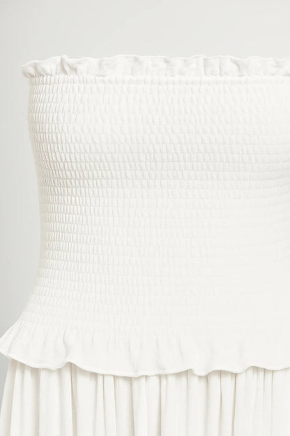 Langes Kleid | Schulterfrei | Sommerliche Leichtigkeit