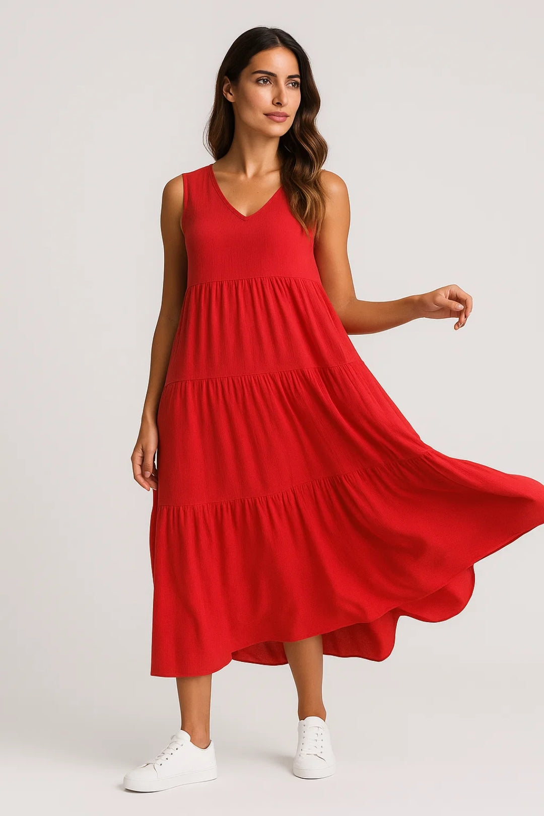 Langes Kleid | Stufenschnitt | Schlichte Eleganz