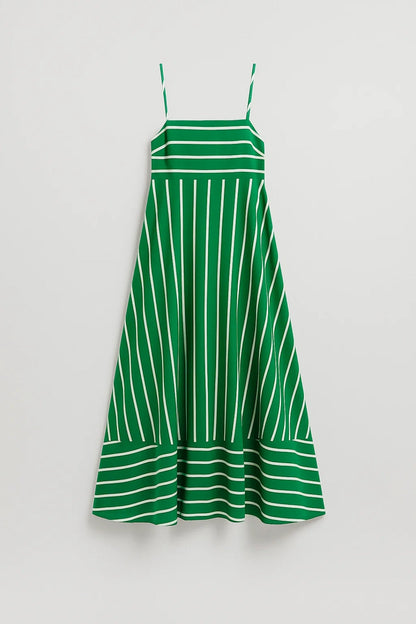 Langes Kleid | Trägerkleid mit Streifen | Sommerliche Eleganz