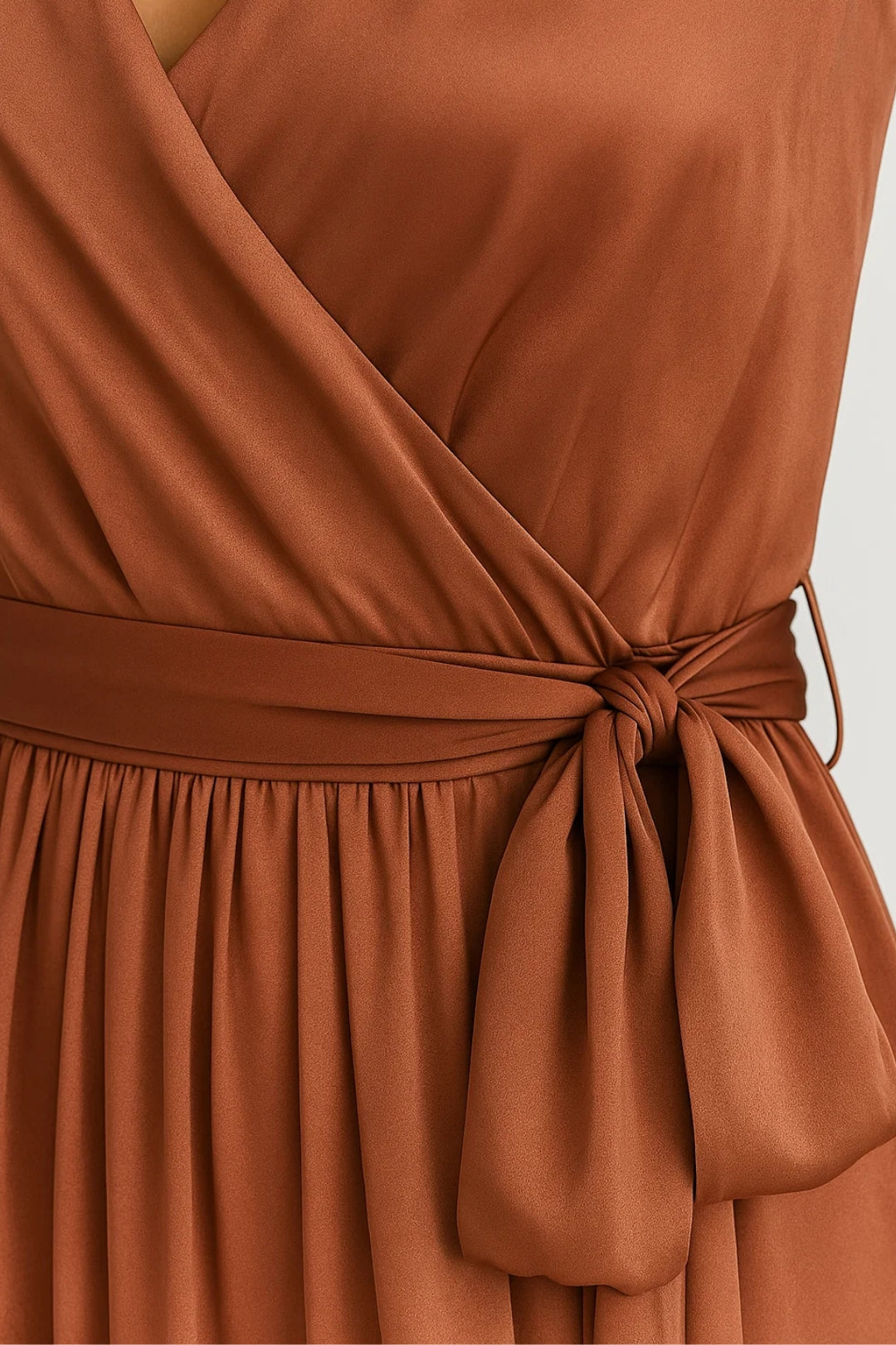 Langes Kleid | Wickeloptik mit Schlitz | Elegante Raffinesse