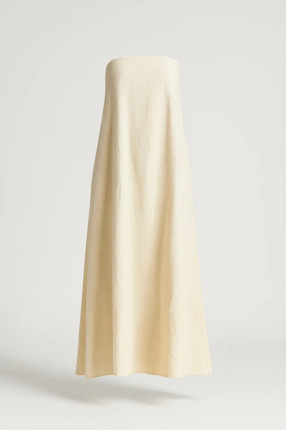 Langkleid | Trägerlos und Weit Ausgestellt | Schlicht und Zeitlos