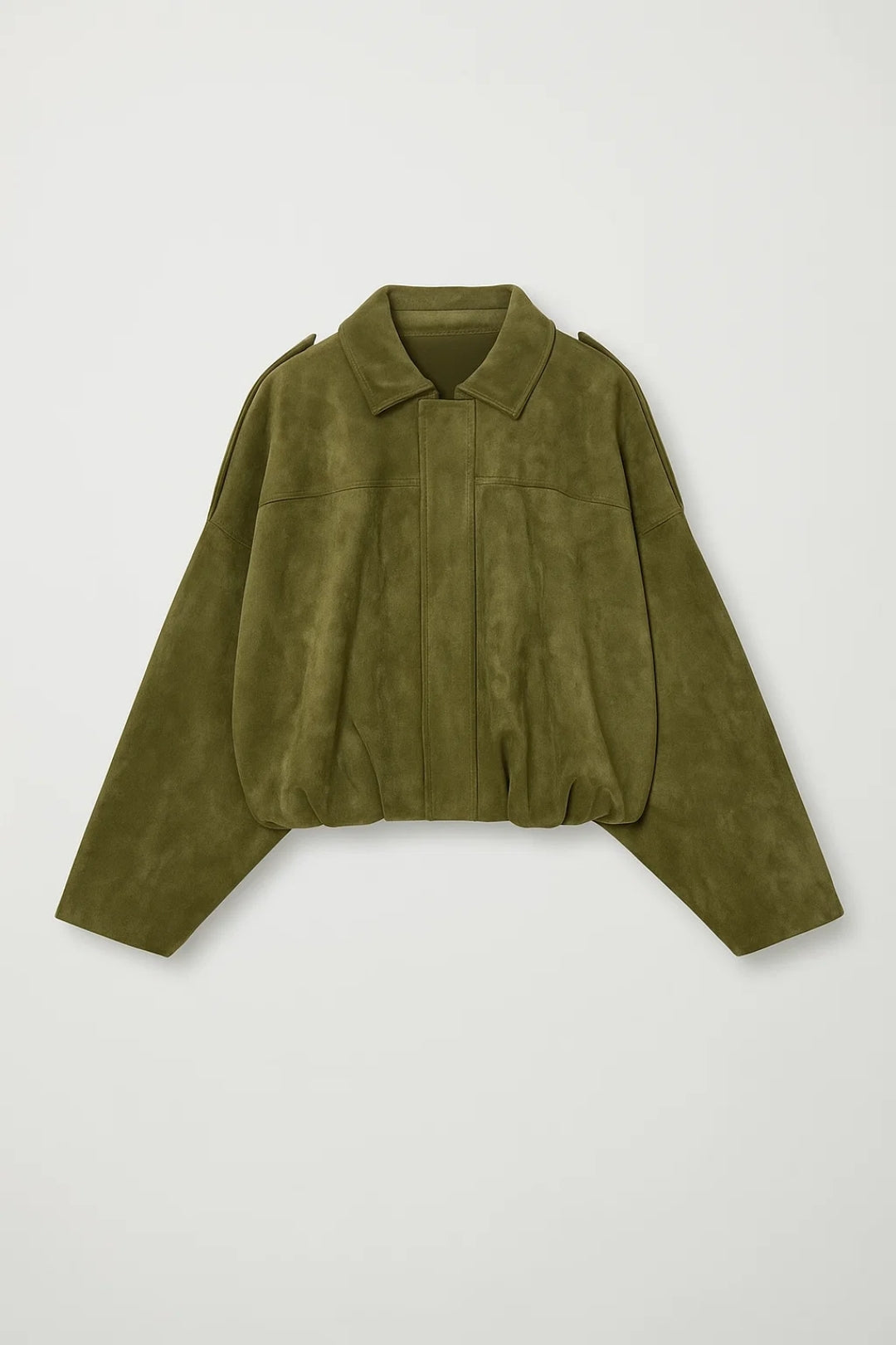 Locker geschnittene Jacke | Stehkragen und verdeckte Knopfleiste | Schlichte Eleganz