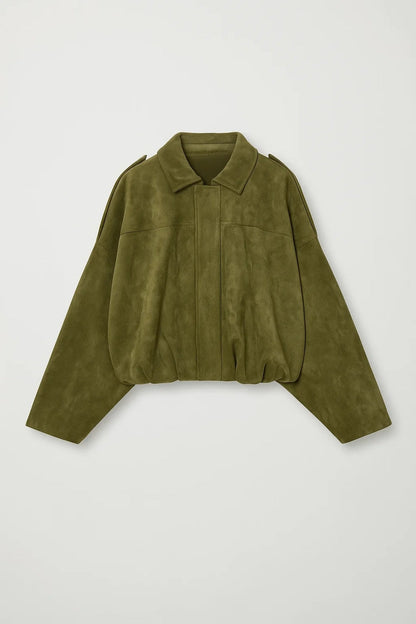 Locker geschnittene Jacke | Stehkragen und verdeckte Knopfleiste | Schlichte Eleganz