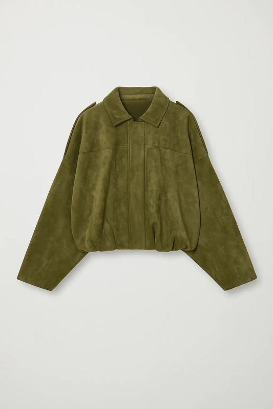 Locker geschnittene Jacke | Stehkragen und verdeckte Knopfleiste | Schlichte Eleganz