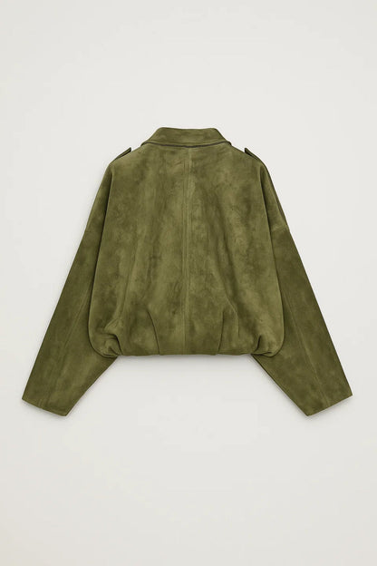 Locker geschnittene Jacke | Stehkragen und verdeckte Knopfleiste | Schlichte Eleganz