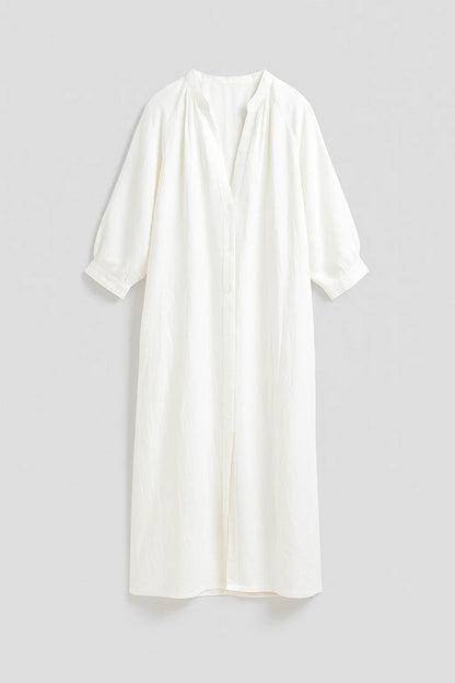 Maxi Kleid | Langarm mit Knopfleiste | Lässige Eleganz