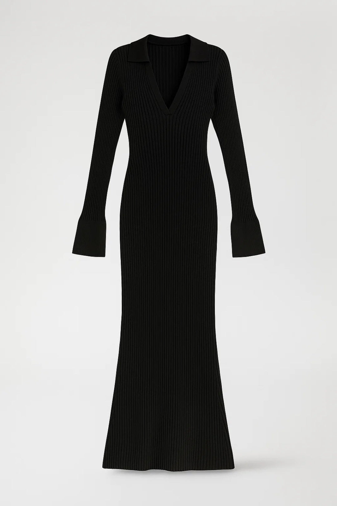 Maxi Kleid | Langarm mit Kragen | Elegante Schlichtheit