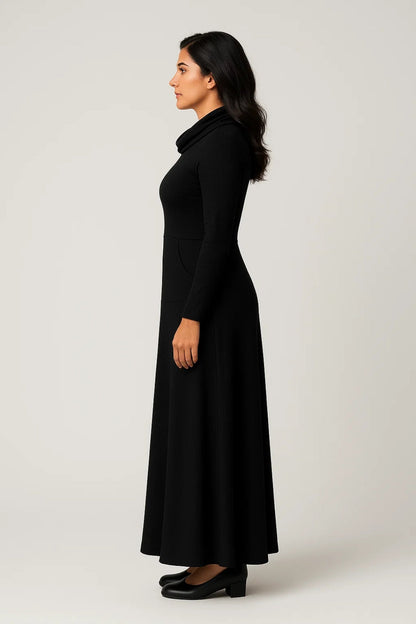 Maxi Kleid | Langarm mit Rollkragen | Schlichte Raffinesse