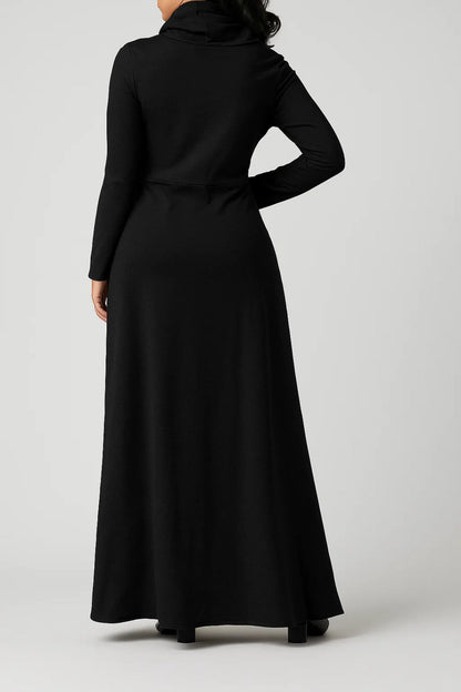 Maxi Kleid | Langarm mit Rollkragen | Schlichte Raffinesse