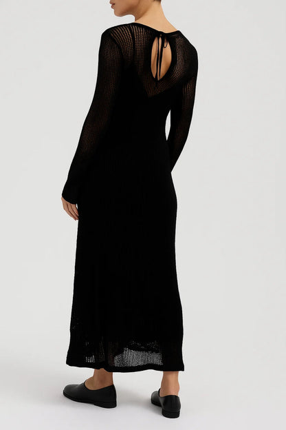 Maxi Kleid | Langarm mit Strukturmuster | Moderne Raffinesse