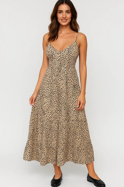 Maxi Kleid | Spaghettiträger mit Muster | Sommerliche Leichtigkeit