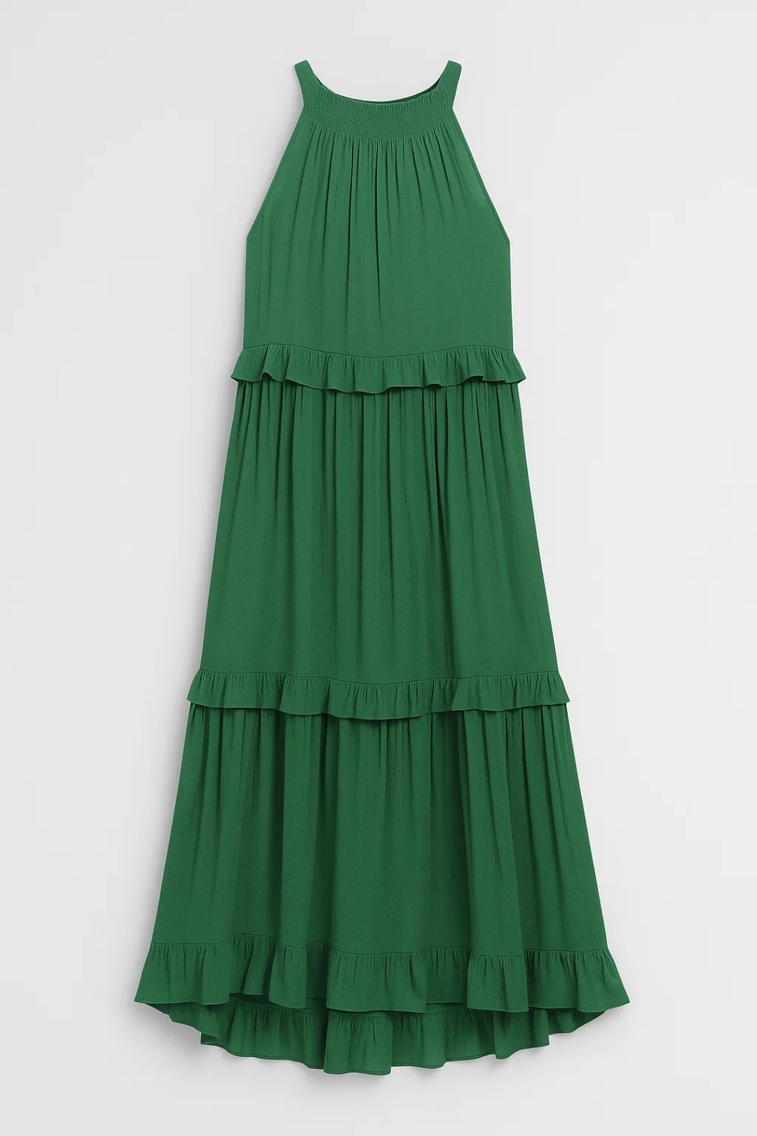 Maxikleid | Weit fallend mit Volants | Sommerliche Eleganz