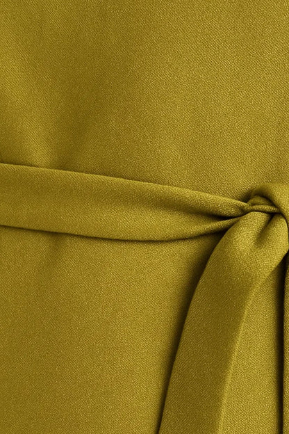 Midi Kleid | Ärmellos mit Bindegürtel | Schlichte Eleganz