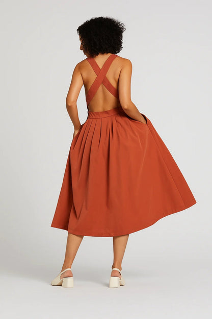 Midi Kleid | Ärmellos mit Faltenrock | Klassische Eleganz