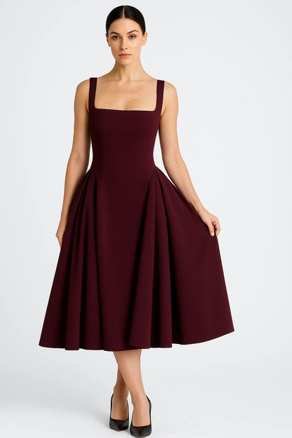 Midikleid | Breite Träger | Ausgestellter Rock