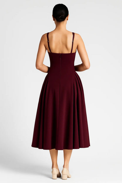 Midikleid | Breite Träger | Ausgestellter Rock