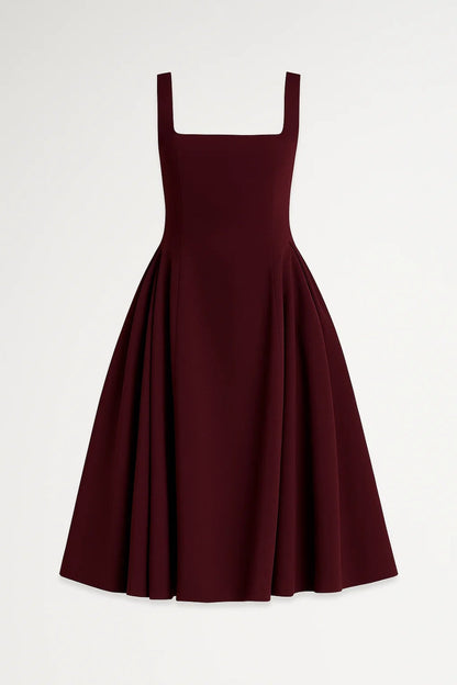 Midikleid | Breite Träger | Ausgestellter Rock