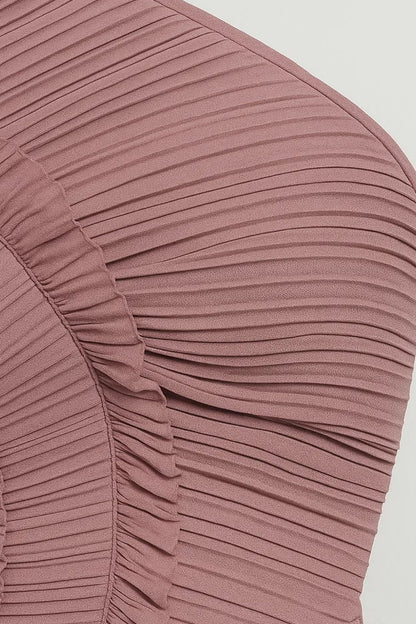 Midikleid | Drapiertes Design mit Plisseefalten | Stilvolle Raffinesse