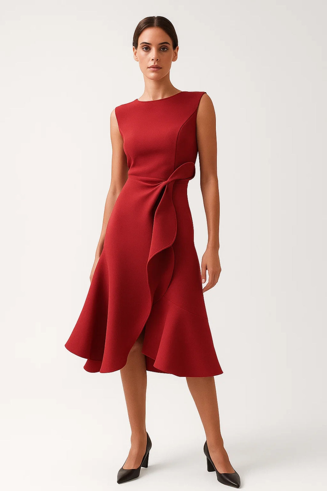 Midikleid | Femininer Schnitt mit Volantdetail | Zeitlose Eleganz