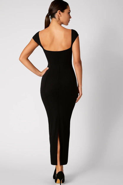 Midikleid | Figurbetont mit Herz-Ausschnitt | Klassische Eleganz