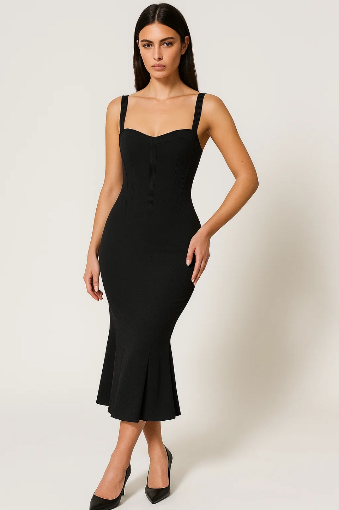 Midikleid | Figurbetont mit Trägern | Klassische Eleganz