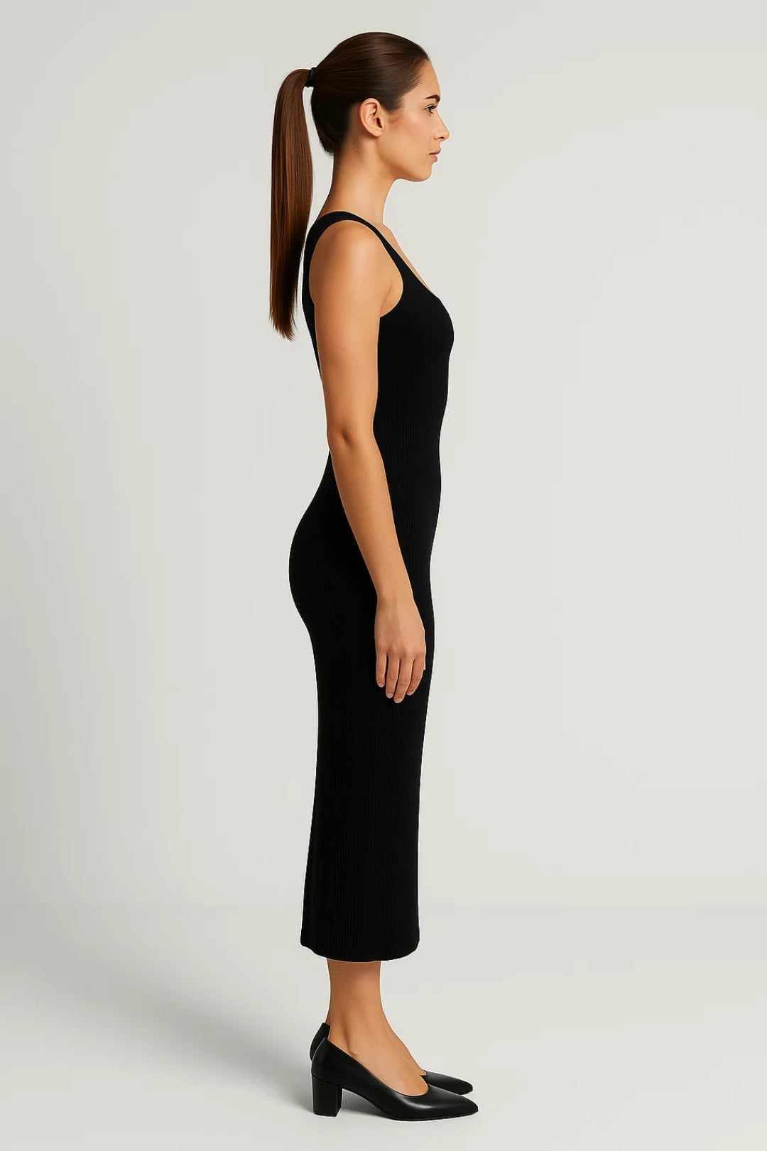 Midikleid | Figurbetonter Schnitt | Zeitlose Schlichtheit