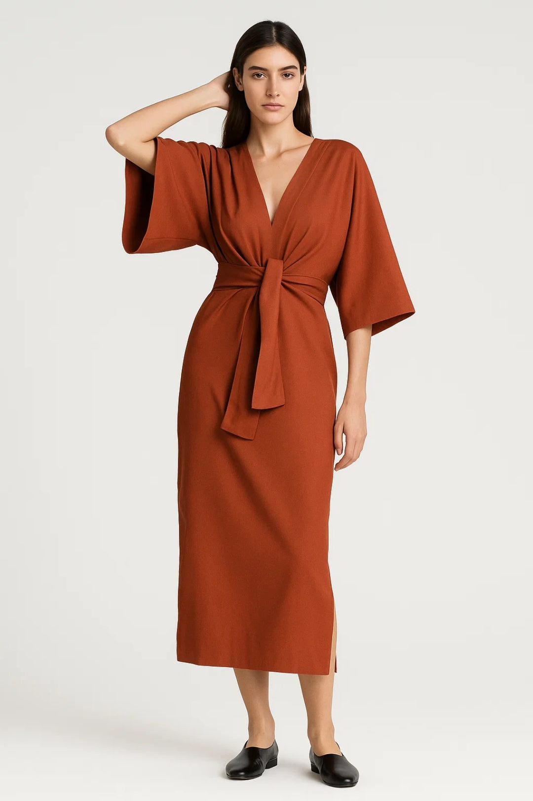 Midikleid | Geknotete Taille | Schlichte Raffinesse