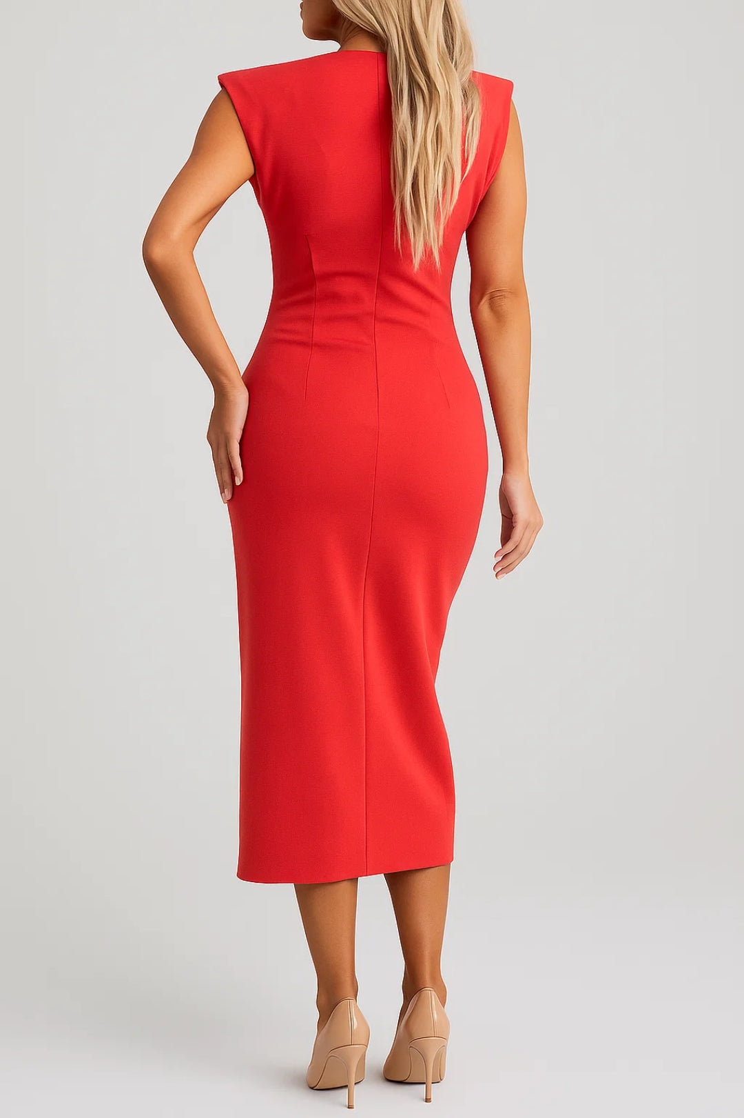 Midikleid | Gerader Schnitt mit Schlitz | Klassische Eleganz