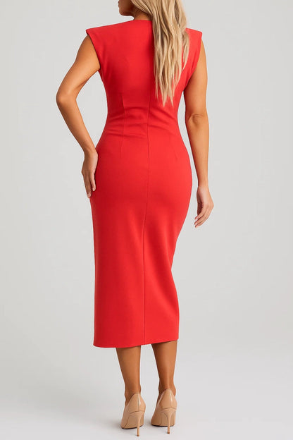 Midikleid | Gerader Schnitt mit Schlitz | Klassische Eleganz