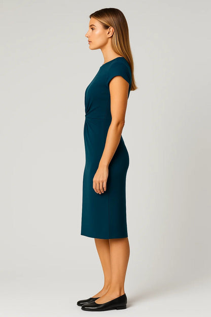 Midikleid | Raffinierte Taillenfalten | Klassische Eleganz