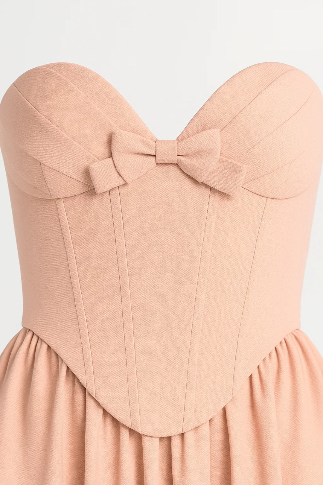 Midikleid | Schulterfrei | Taillenbetont mit Schleifendetail