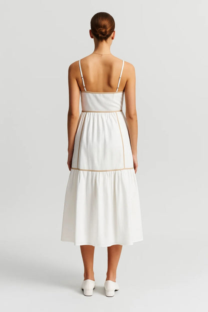 Midikleid | Spaghettiträger | Leicht ausgestellte Form