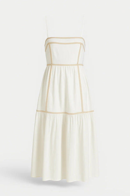 Midikleid | Spaghettiträger | Leicht ausgestellte Form