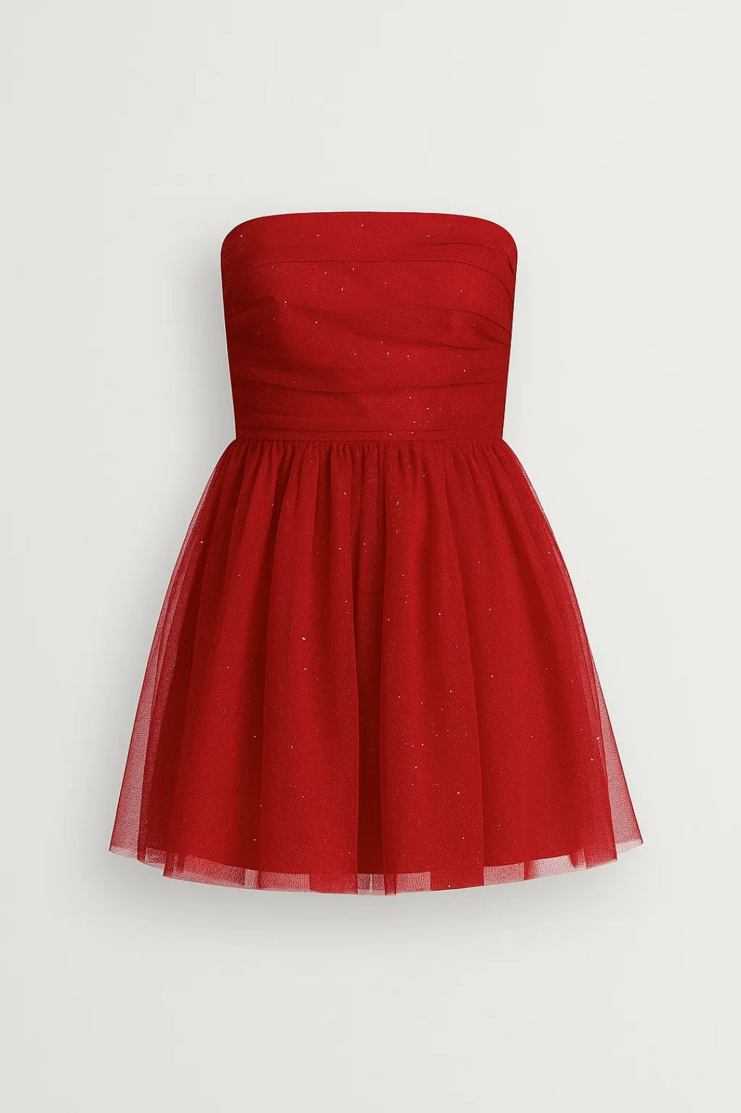 Minikleid | Schulterfrei mit Glanzoptik | Verspielte Eleganz