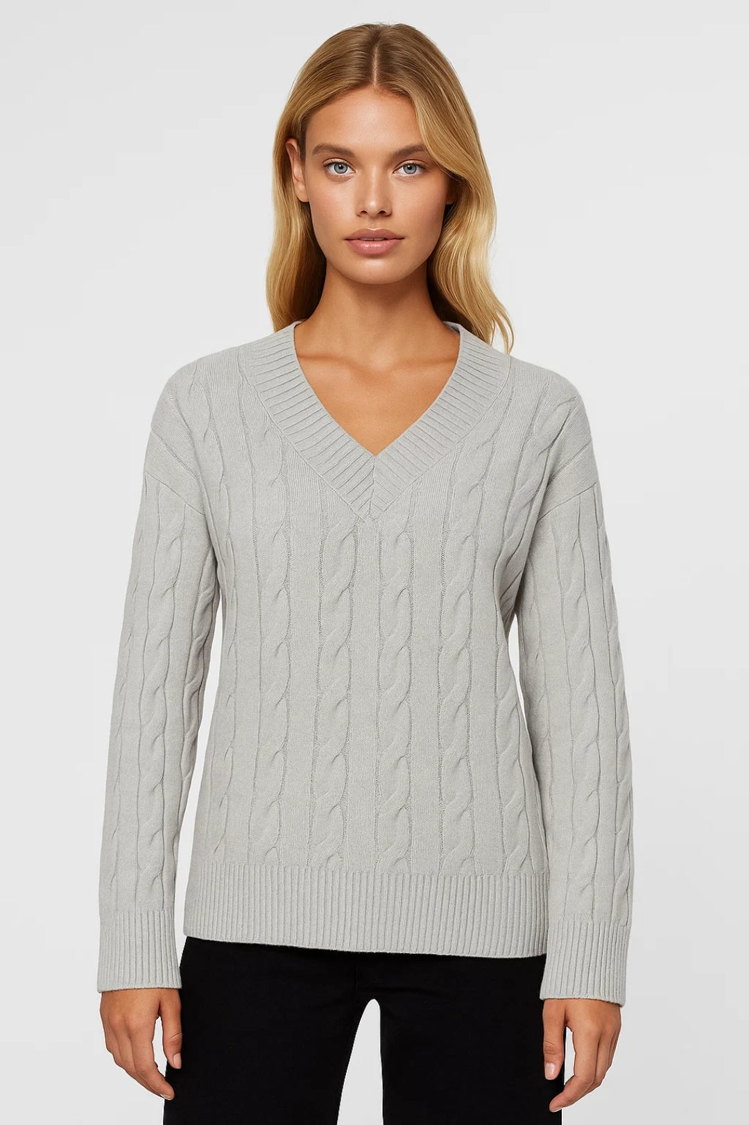 Pullover mit V-Ausschnitt | Feines Strickmuster | Klassische Eleganz
