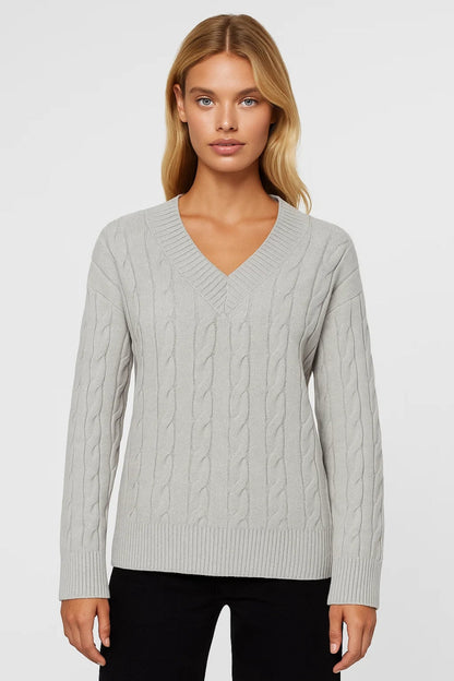 Pullover mit V-Ausschnitt | Feines Strickmuster | Klassische Eleganz