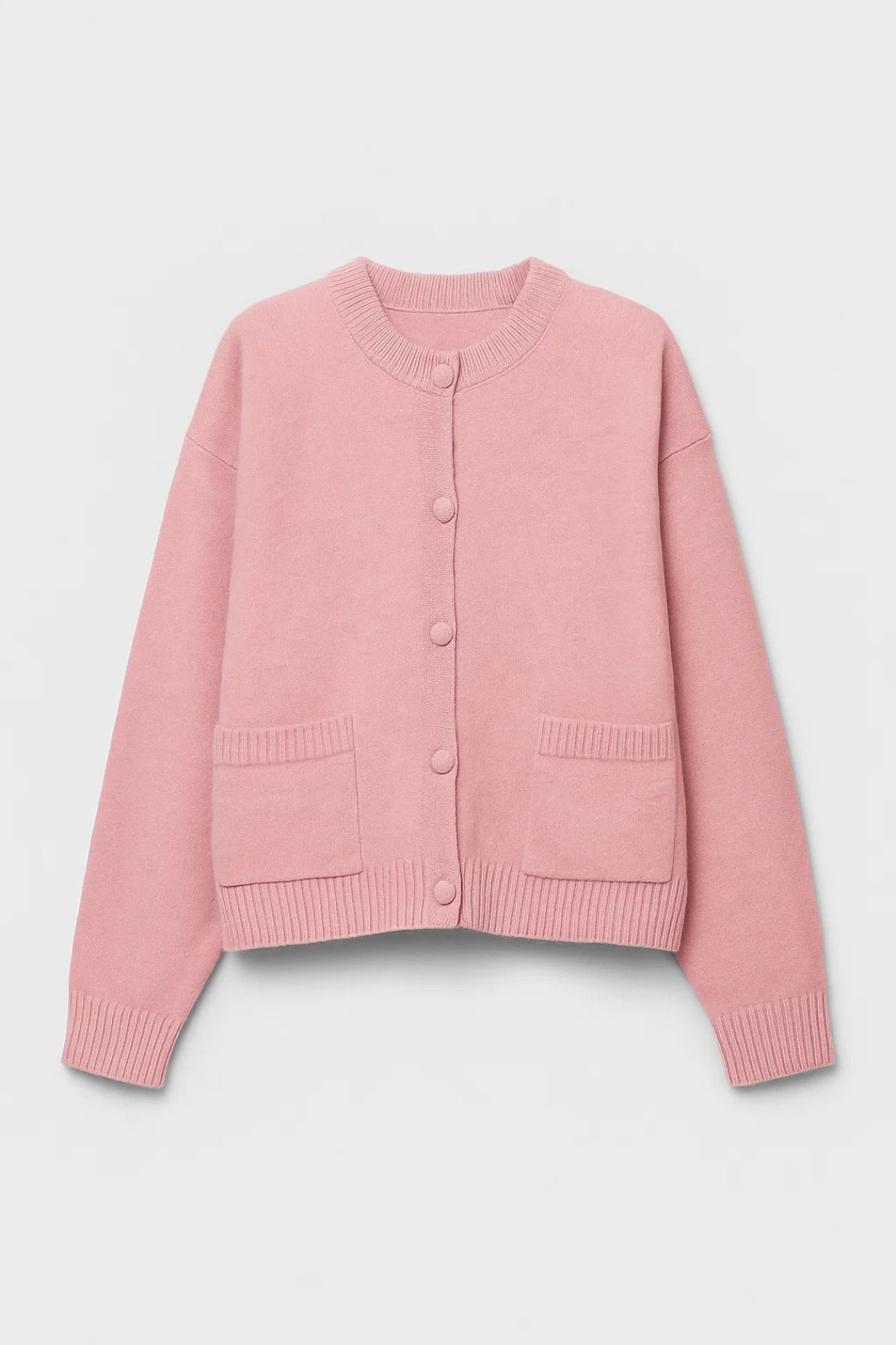 Schlichte Strickjacke | Gerader Schnitt mit Taschen | Zeitlose Schlichtheit