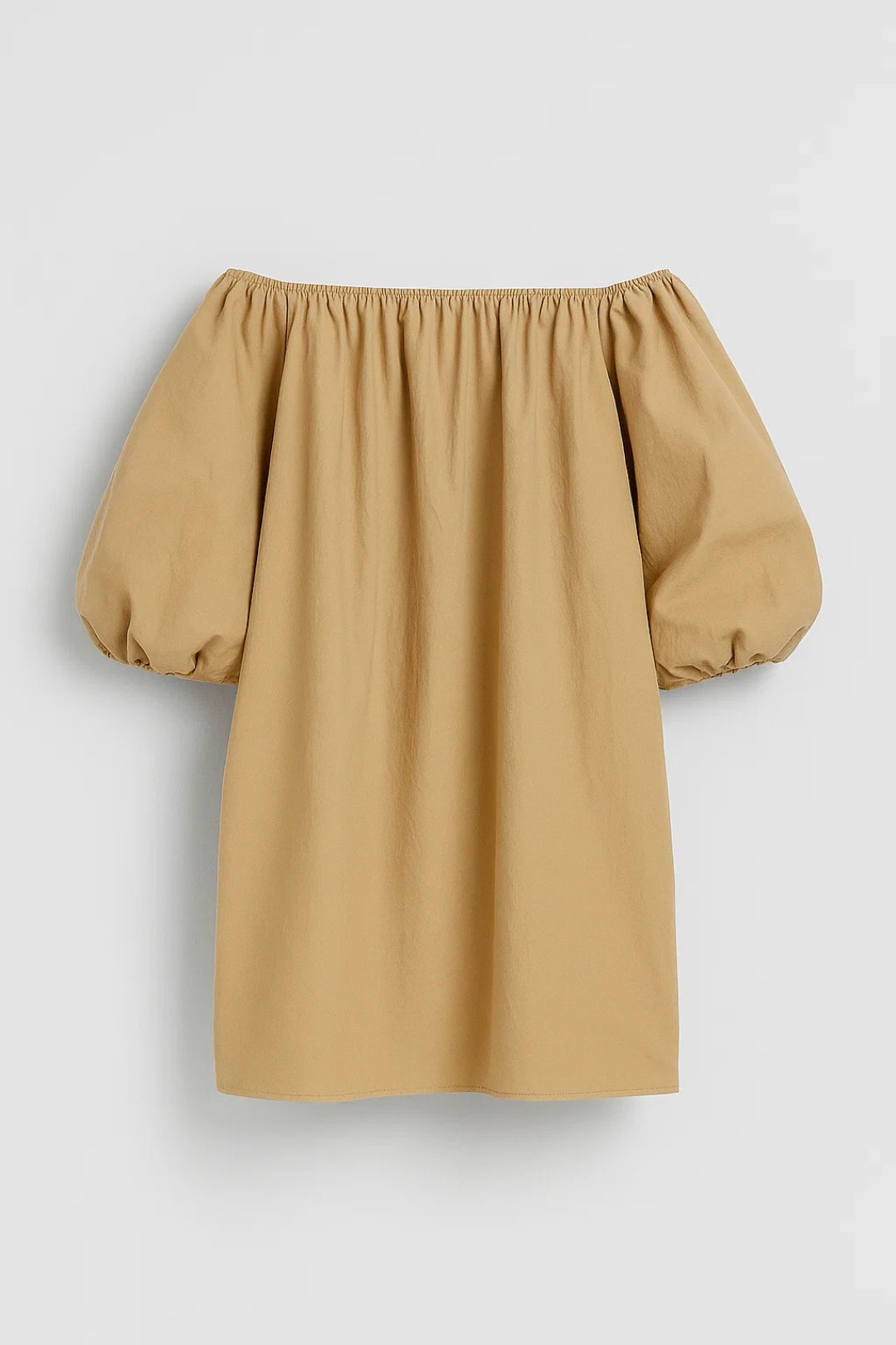 Schulterfreies Minikleid | Weit Geschnitten mit Puffärmeln | Luftig und Verspielt