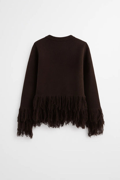 Strickjacke | Mit Fransenabschluss | Edle Schlichtheit