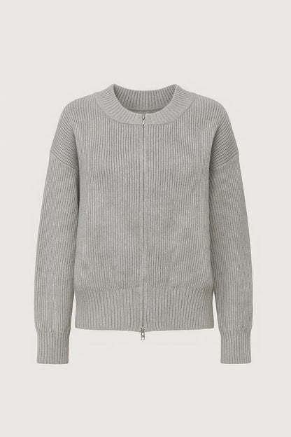 Strickjacke | Mit Reissverschluss | Schlichte Eleganz