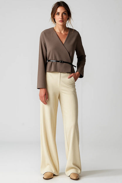 Wickelbluse | Tailliert mit Gürtel | Elegant und Schlicht