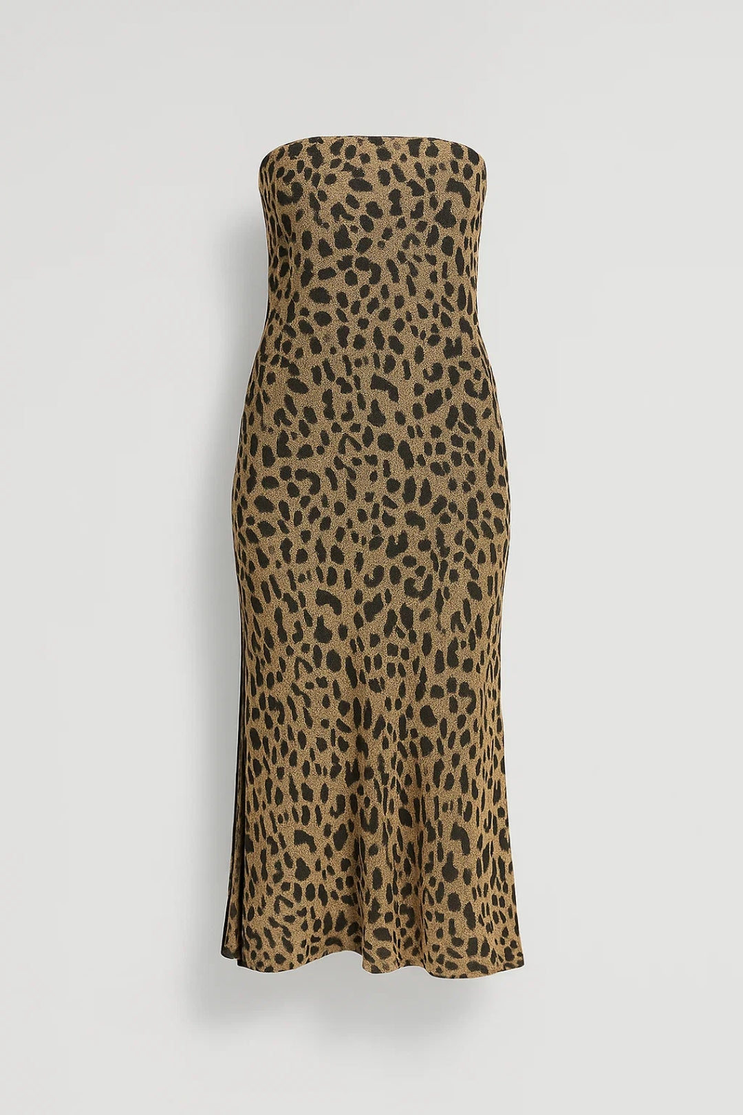 Trägerloses Midikleid | Schmale Passform mit Schlitz | Aussergewöhnlich und Feminin