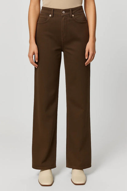 Weit geschnittene Hose | Hoher Bund und gerade Beine | Schlichte Modernität