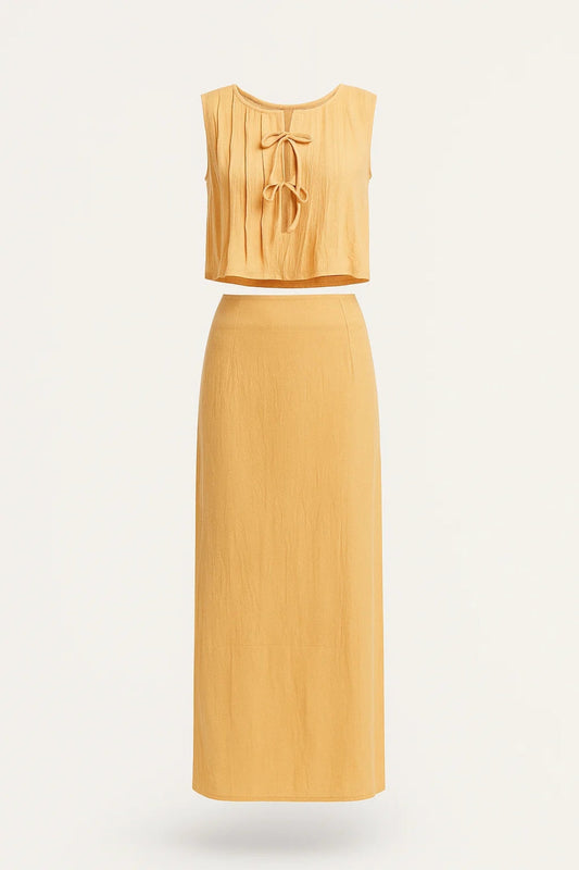 Zweiteilige Set | Ärmelloses Top mit Bindedetail | Sommerliche Leichtigkeit