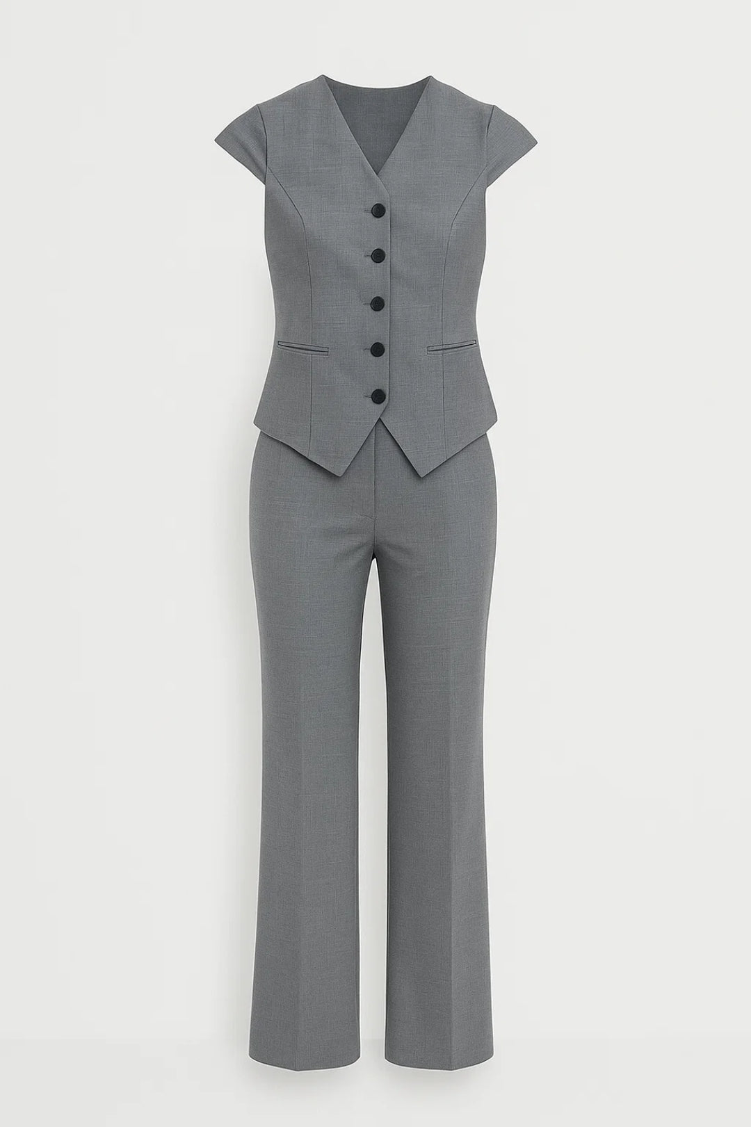 Zweiteiliges Set | Kurzarm-Blazerstil mit Hose | Elegante Schlichtheit